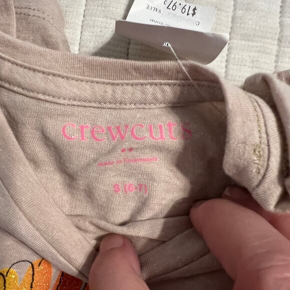 NWT J. Crew Girls' Beige Thanksgiving Turkey Long Sleeve Graphic Tee - Picture 4 of 8